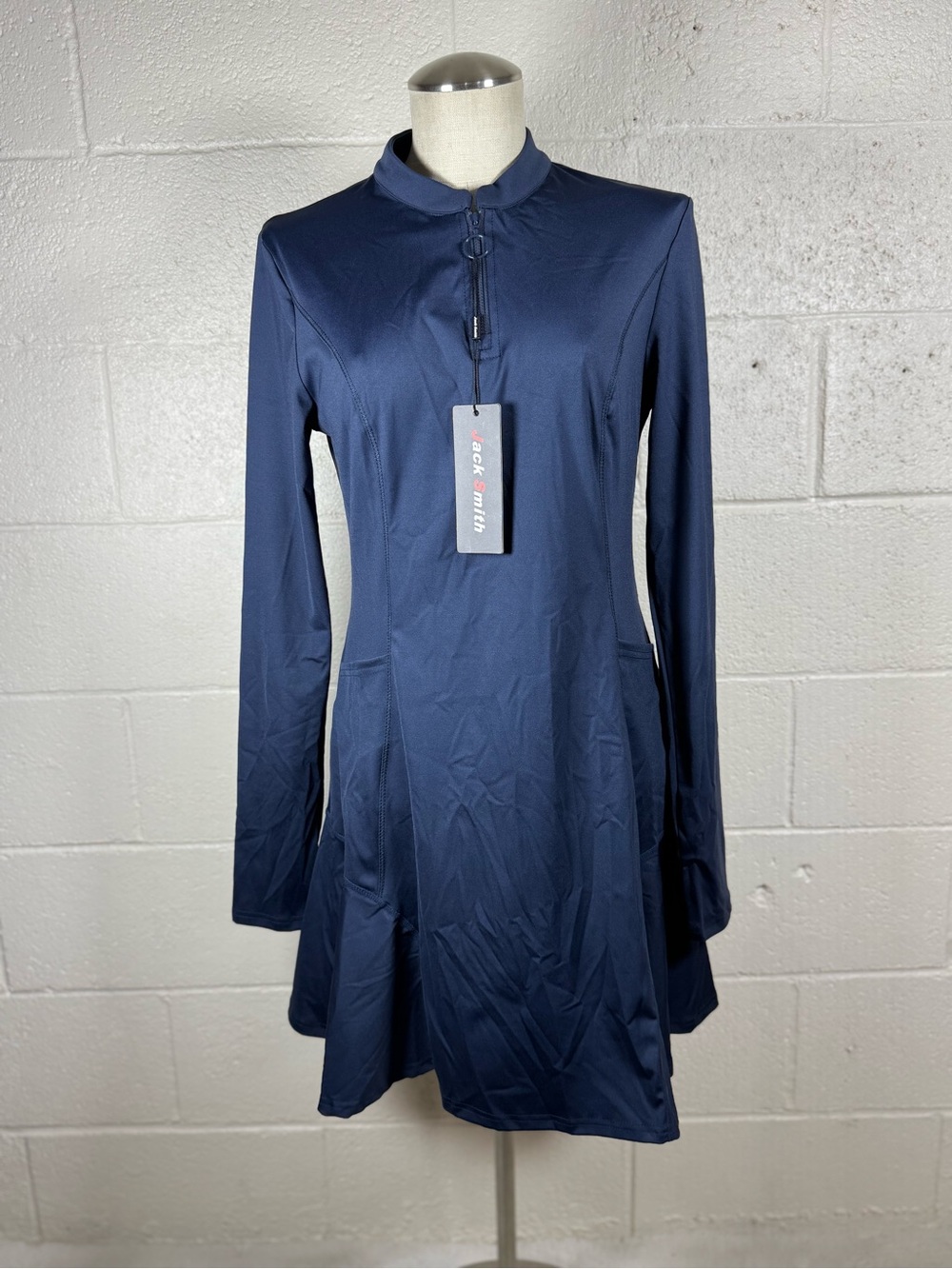 NWT Jack Smith Blue Athletic Long Sleeve Dress Medium